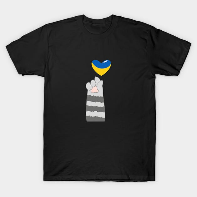 Ukraine cat, Ukraine, Ukraine flag, heart is breaking, I stand with Ukraine T-Shirt by Sonyi